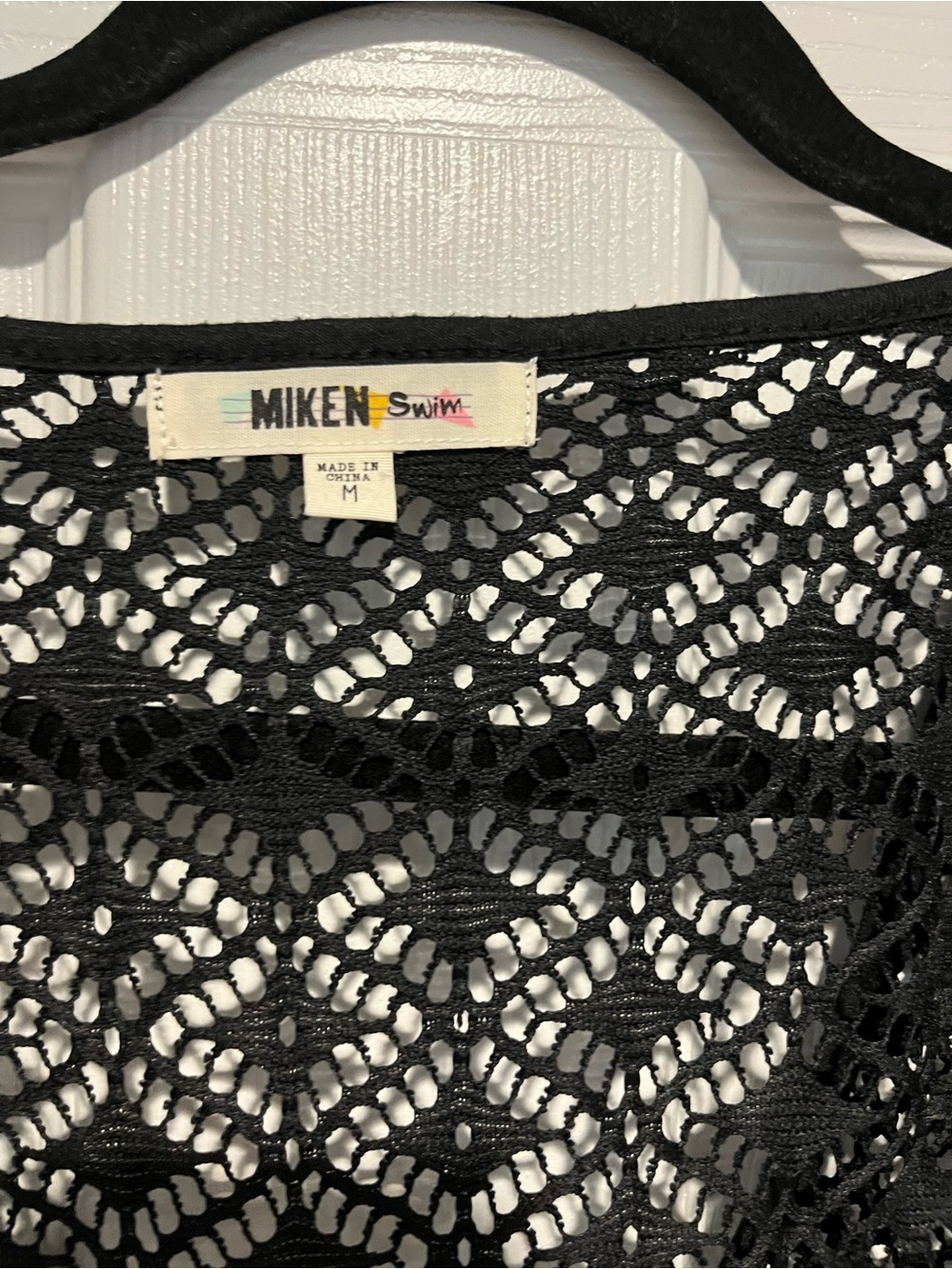 MIKEN Swim Black Crochet Cover-Up